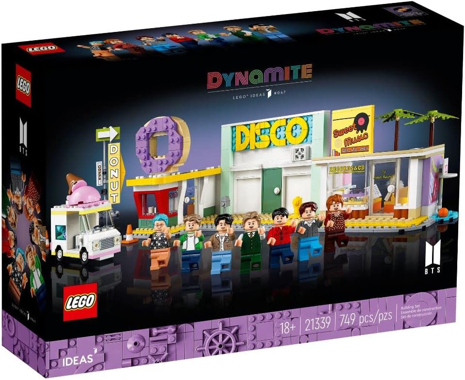 LEGO Ideas BTS Dynamite 21339 Model Kit for Adults, Gift Idea for BTS Fun with 7 Minifigures of The Famous K-pop Band, Features RM, Jin, SUGA, j-Hope, Jimin, V and Jung Kook