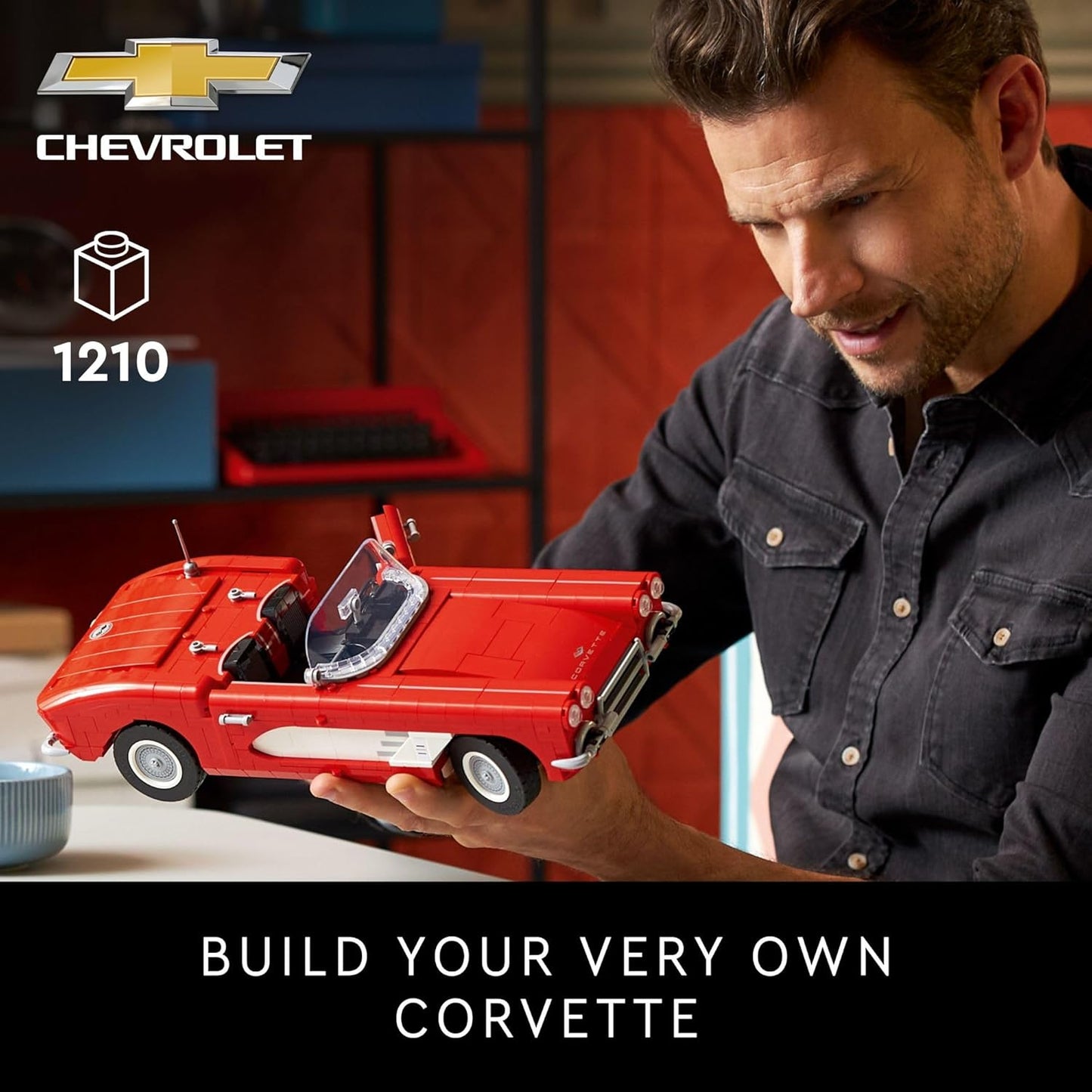 LEGO Icons Corvette Model Car Kit - Buildable DIY Classic Corvette Set for Adults, Ages 18+ - Gift for Car Lovers, Him and Her - 10321