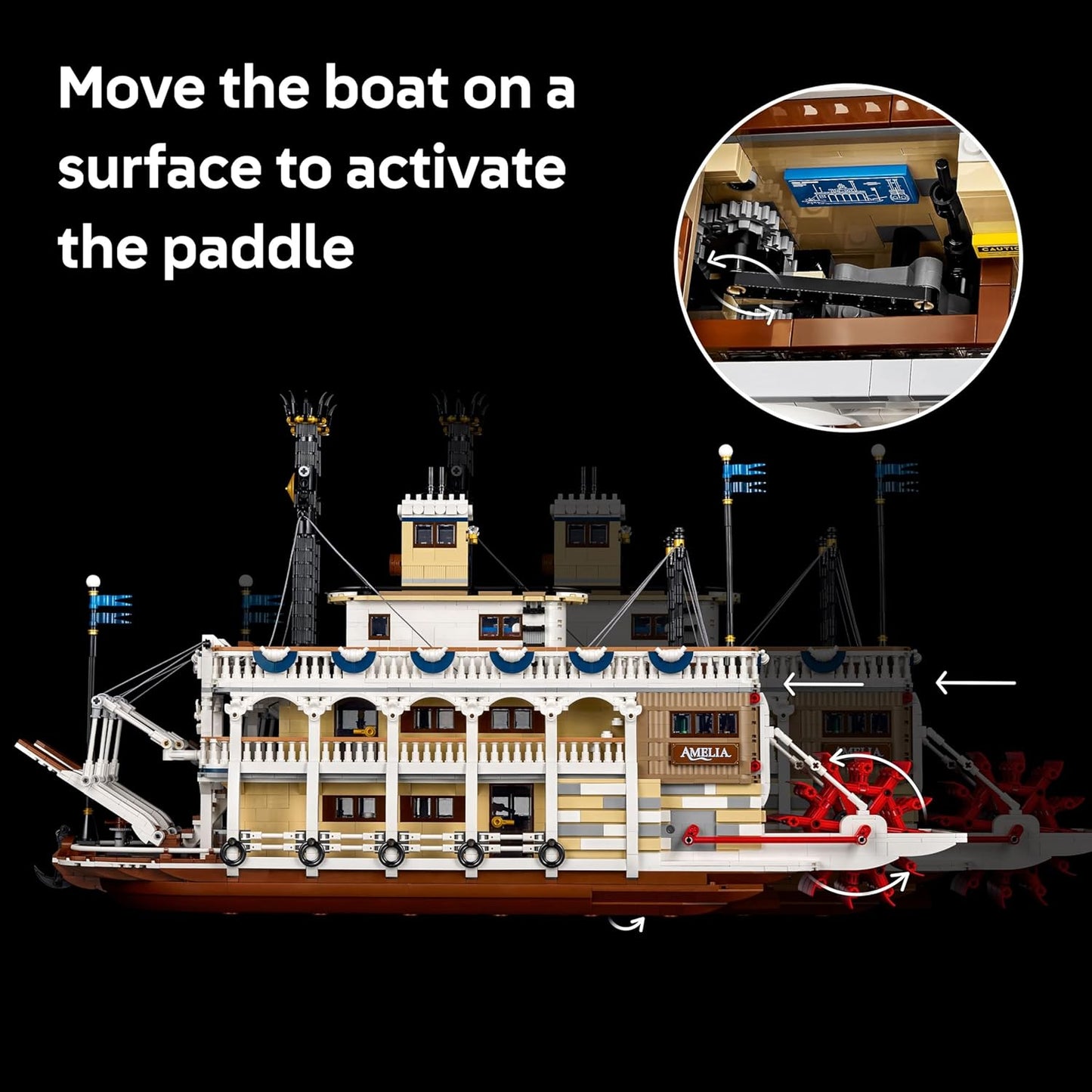 LEGO Ideas River Steamboat Building Set - Room Decor for Men & Women - Boat Model Building Kit for Adults, Ages 18+ - DIY Display for Bedroom or Office - Gift Idea for Birthdays - 21356