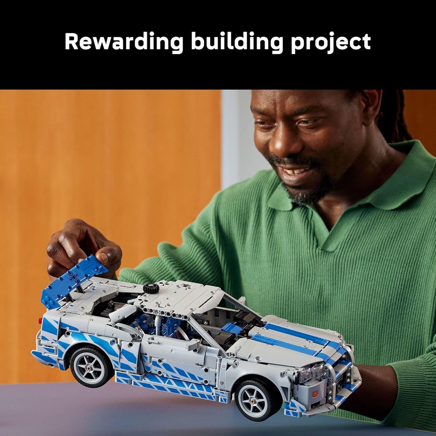 LEGO Technic 2 Fast 2 Furious Nissan Skyline GT-R (R34) Car - DIY Kit and Building Set for Adults - Collectible Model Street Racer with Drift Function - Gift for Car Enthusiasts and Movie Fans - 42210