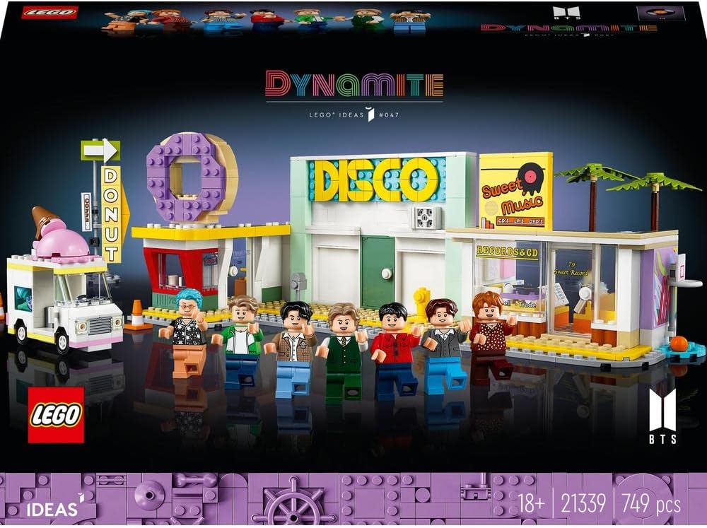 LEGO Ideas BTS Dynamite 21339 Model Kit for Adults, Gift Idea for BTS Fun with 7 Minifigures of The Famous K-pop Band, Features RM, Jin, SUGA, j-Hope, Jimin, V and Jung Kook