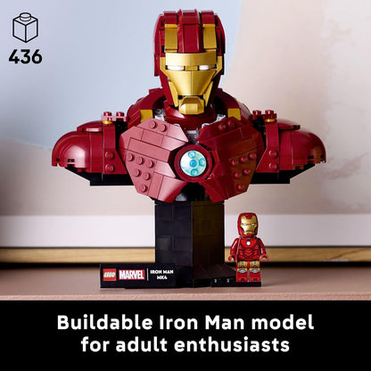LEGO Marvel Iron Man MK4 Bust - Building Kit for Adults, Ages 18+ - Includes Iron Man Minifigure - Collectible Model for Super Hero Fans - Gift for Men and Women - 76327