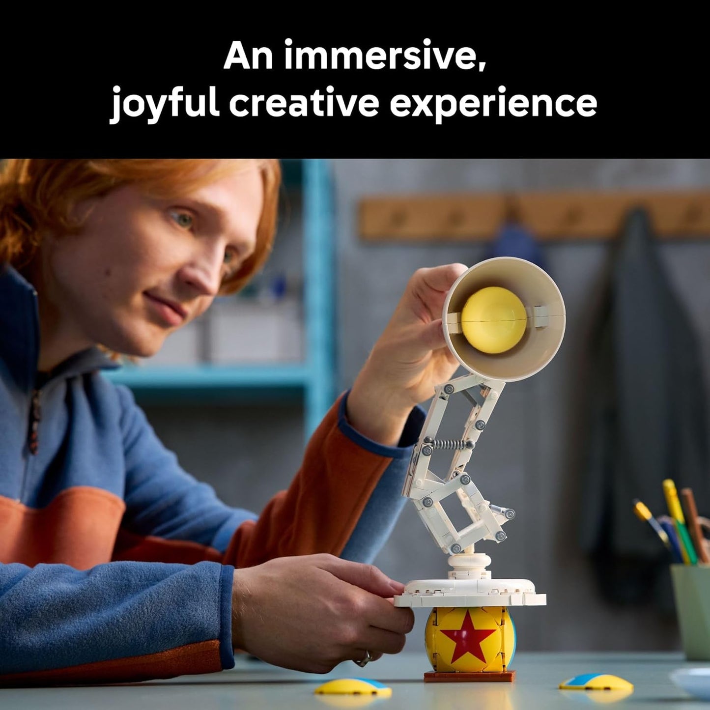 LEGO Ideas Disney Pixar Luxo Jr. - Room Decor and Building Set for Adults - Office and Desk Decor - Birthday Gifts for Women & Men - Brick-Built Lamp DIY Kit - 21357