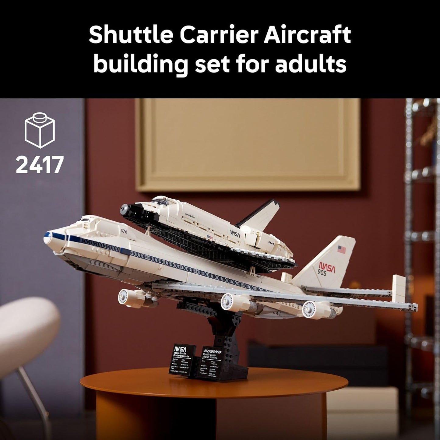 LEGO Icons Shuttle Carrier Aircraft Building Set for Adults - Spaceship & Airplane Model Kit for Adults, Ages 18+ - Air & Space Decor - Gift Idea for Men & Women - 10360