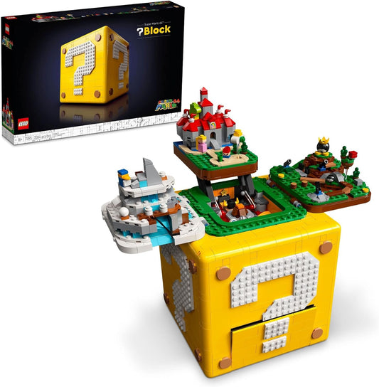 LEGO Super Mario 64 Question Mark Block Building Set - Video Game Model Set for Adult Fans, Ages 18+ - Includes 4 Microscale Game Levels W/ 10 Minifigures - 71395