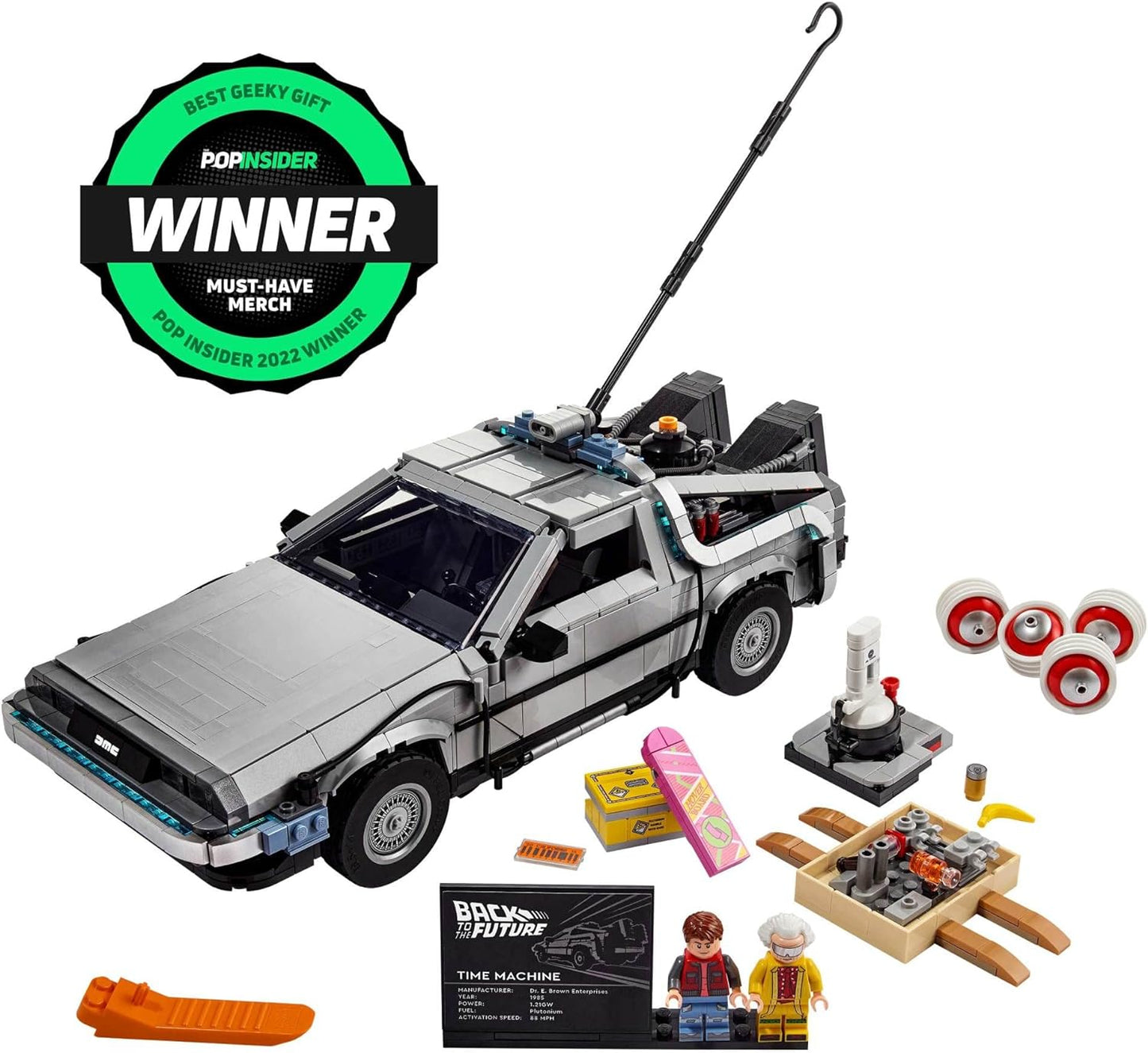 LEGO Icons Back to The Future Time Machine 10300, Model Car Building Kit Based on The Delorean from The Iconic Movie, Perfect Build for Teens and Adults Who Love to Create