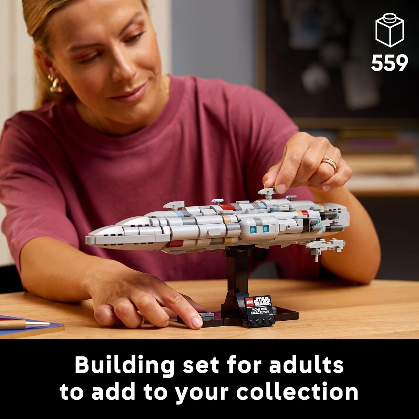 LEGO Star Wars: Return of The Jedi Home One Starcruiser Building Set for Adults - Star Wars Collectible Set with Display Stand - Includes Nebulon-B Medical Frigate - 75405