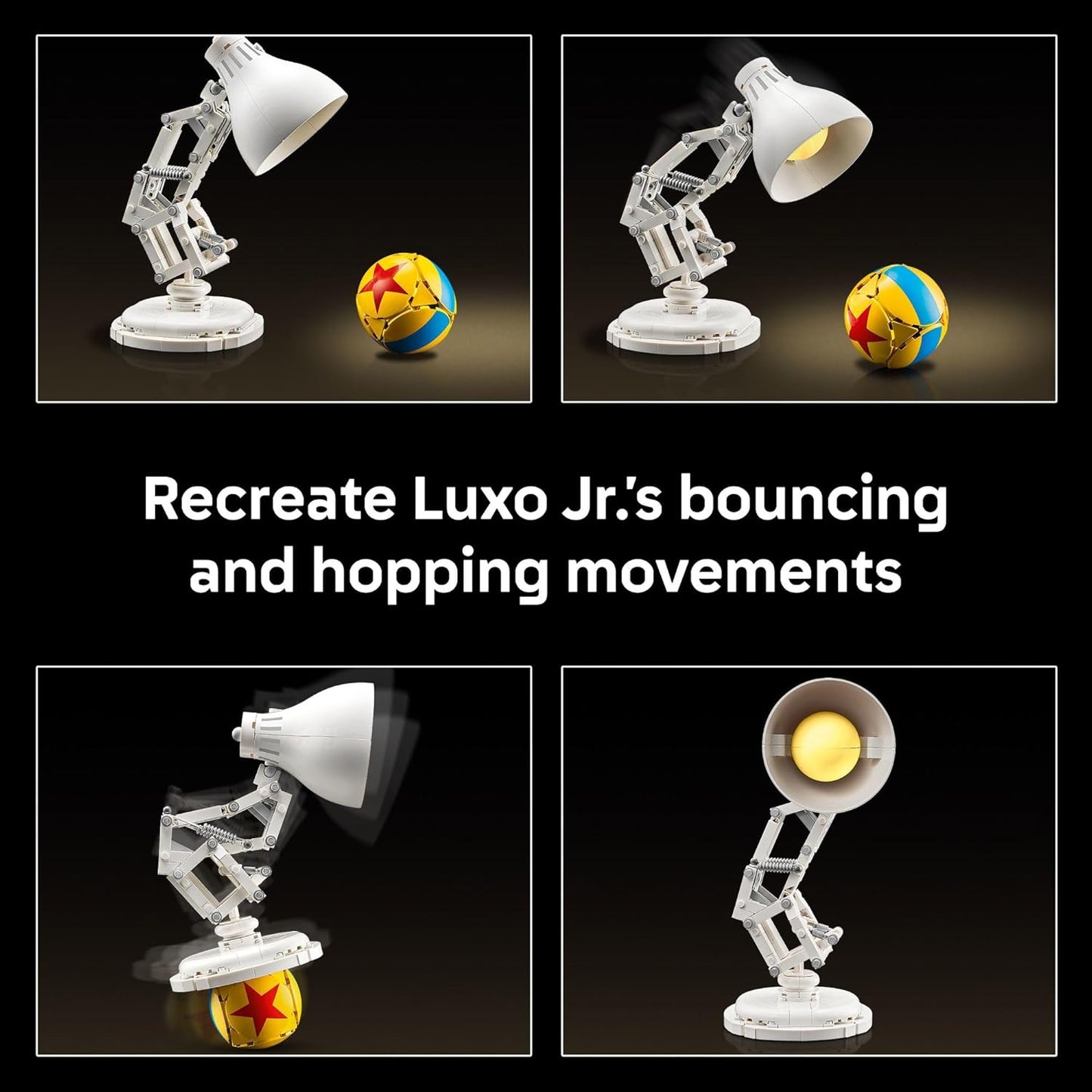 LEGO Ideas Disney Pixar Luxo Jr. - Room Decor and Building Set for Adults - Office and Desk Decor - Birthday Gifts for Women & Men - Brick-Built Lamp DIY Kit - 21357