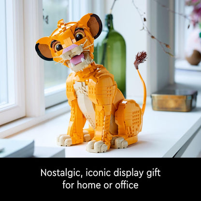 LEGO Disney Young Simba The Lion King Building Sets for Adults - Buildable Disney Figurine for Display, Ages 18+ - DIY Kits & Crafts for Fans of Movie - Collectible Disney Birthday Gift - 43247