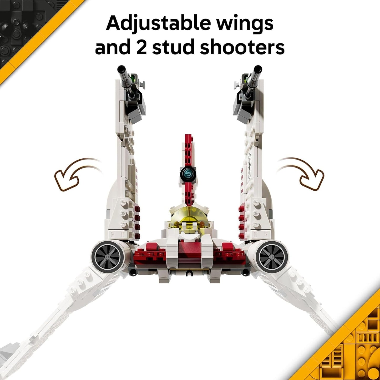 LEGO Star Wars: The Clone Wars V-19 Torrent Starfighter Building Toy - Pretend Play Set for Boys & Girls, Ages 9+ - Starship Model Kit W/ 3 Minifigures - Gift Idea for Birthdays - 75432