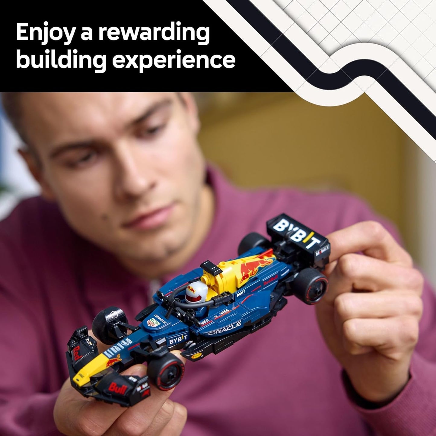 LEGO Speed Champions Oracle Red Bull Racing RB20 F1 Race Car Model Kits - Building Set for Adults, Ages 18+ with Realistic Features - Red Bull DIY Crafts for Display - Gift Idea for F1 Fans - 77243
