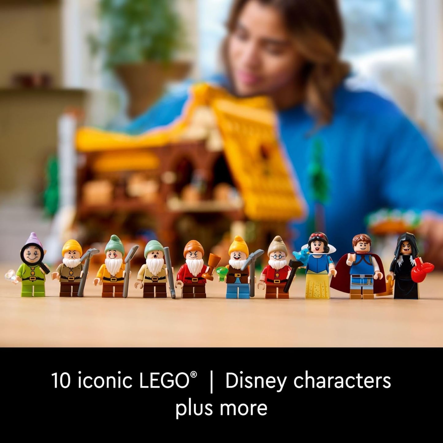 LEGO Disney Snow White and The Seven Dwarfs’ Cottage Building Kit for Adults, Build and Display Disney Princess Set with 10 Minifigures Including Snow White, Gift for Fans of The Classic Movie, 43242