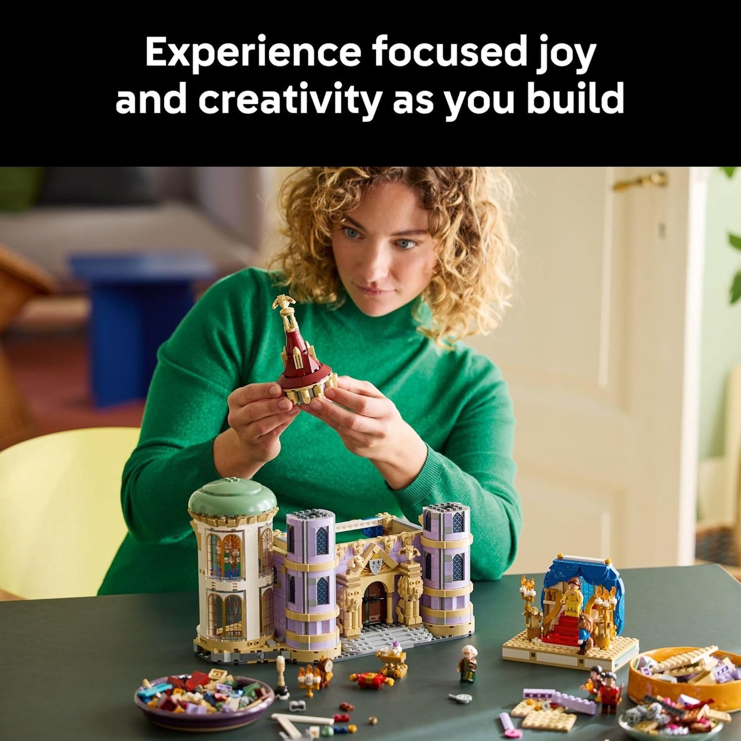 LEGO ǀ Disney Princess Beauty and The Beast Castle Building Set - Room Decor for Women and Men, Ages 18+ - Model Building Kit for Adults - Book Shelf Display - DIY Gift Idea - 43263
