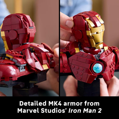 LEGO Marvel Iron Man MK4 Bust - Building Kit for Adults, Ages 18+ - Includes Iron Man Minifigure - Collectible Model for Super Hero Fans - Gift for Men and Women - 76327