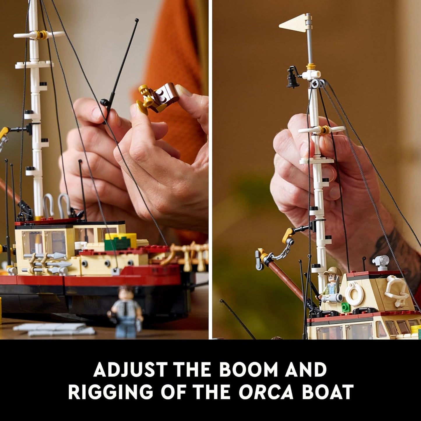 LEGO Ideas Jaws Set - Diorama Kit for Fans of The Classic Movie - Shark Toy - Movie Memorabilia Gift for Adults - Includes Orca Boat and Chief Brody, Hooper and Quint Minifigures - 21350