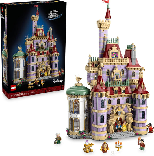 LEGO ǀ Disney Princess Beauty and The Beast Castle Building Set - Room Decor for Women and Men, Ages 18+ - Model Building Kit for Adults - Book Shelf Display - DIY Gift Idea - 43263