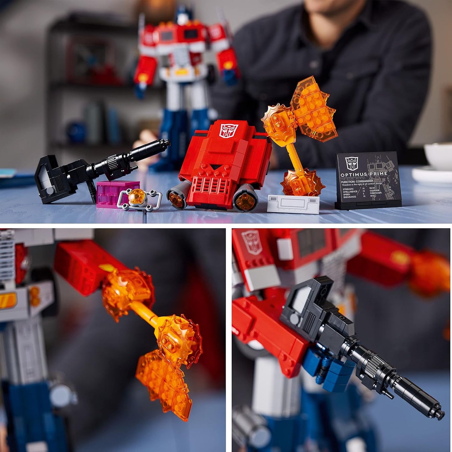 LEGO Icons Optimus Prime 10302 Transformers Figure Set, Collectible Transforming 2-in-1 Robot and Truck Model Building Kit for Adults, Perfect for Display or Play