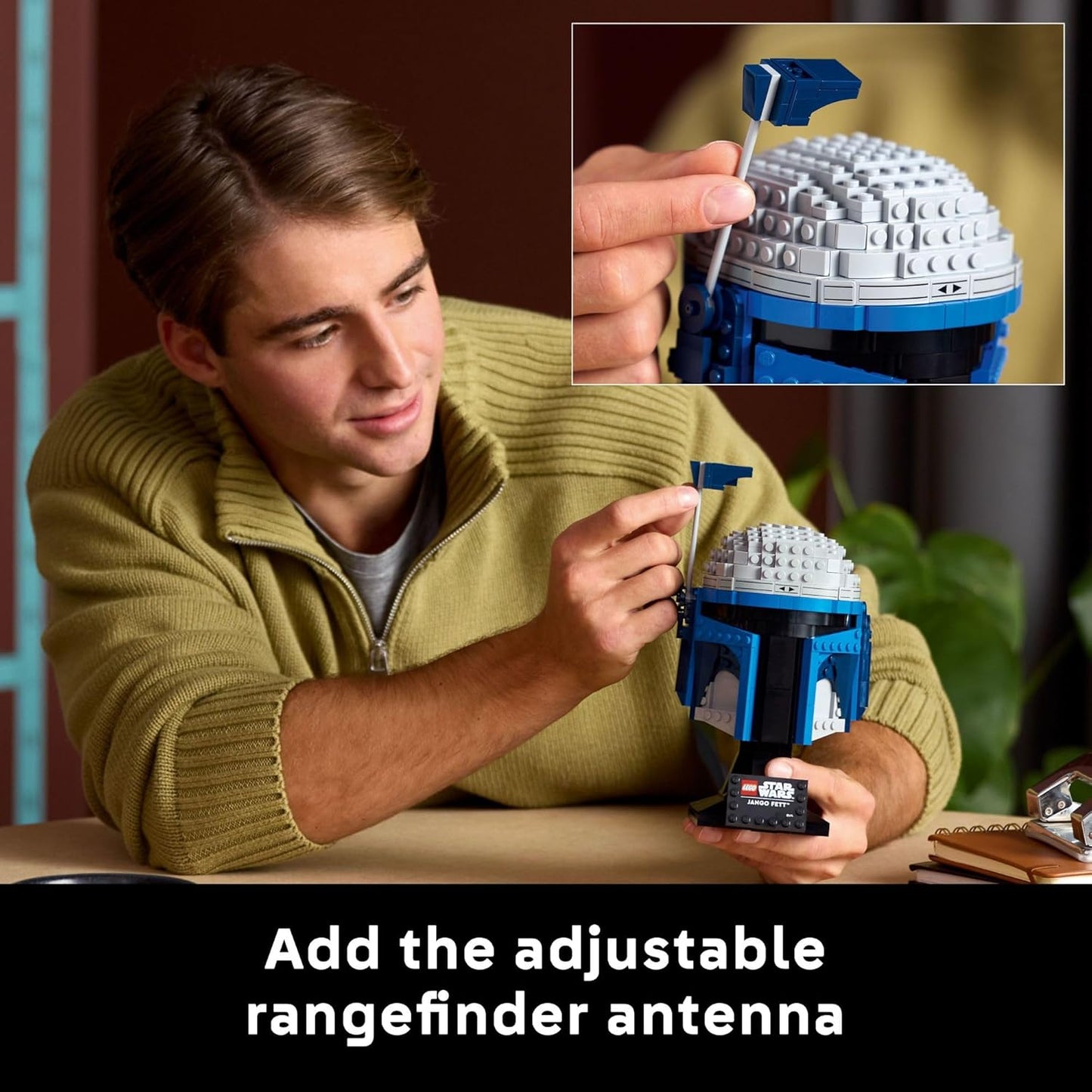 LEGO Star Wars Jango Fett Helmet - DIY Model Kit for Adults 18+ - Collectible Building Set - Room Decor Idea for Attack of The Clones Fans - Star Wars Gift Idea for Birthdays - 75408