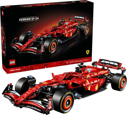 LEGO Technic Ferrari SF-24 F1 Model Car Kit - Building Set for Adults, Ages 18+ with Realistic Features - Gift for Birthdays - Ferrari F1 DIY Craft for Display - 42207