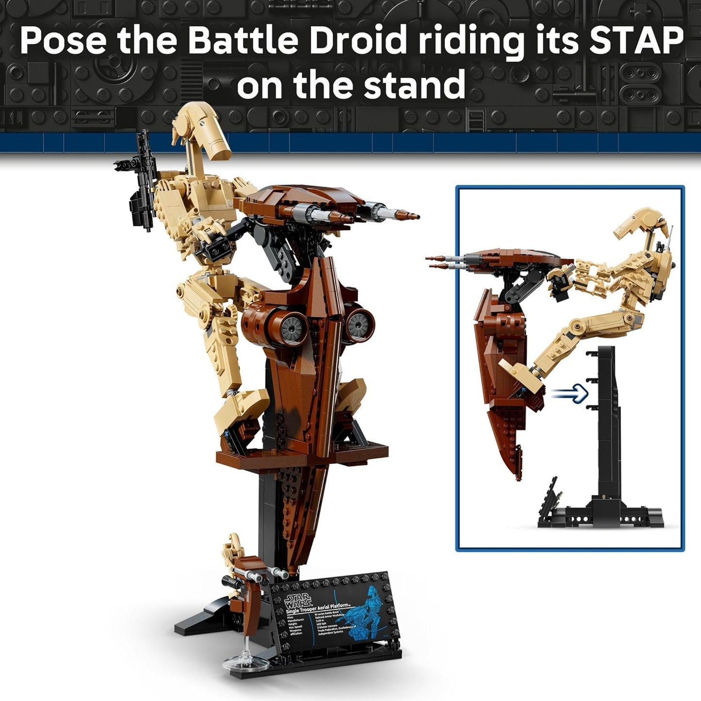 LEGO Star Wars: The Phantom Menace Battle Droid with STAP - Building & Learning Toy for Boys & Girls, Ages 12+ - Star Wars Toy & Model Kit - Gift Idea for Kids - 75428