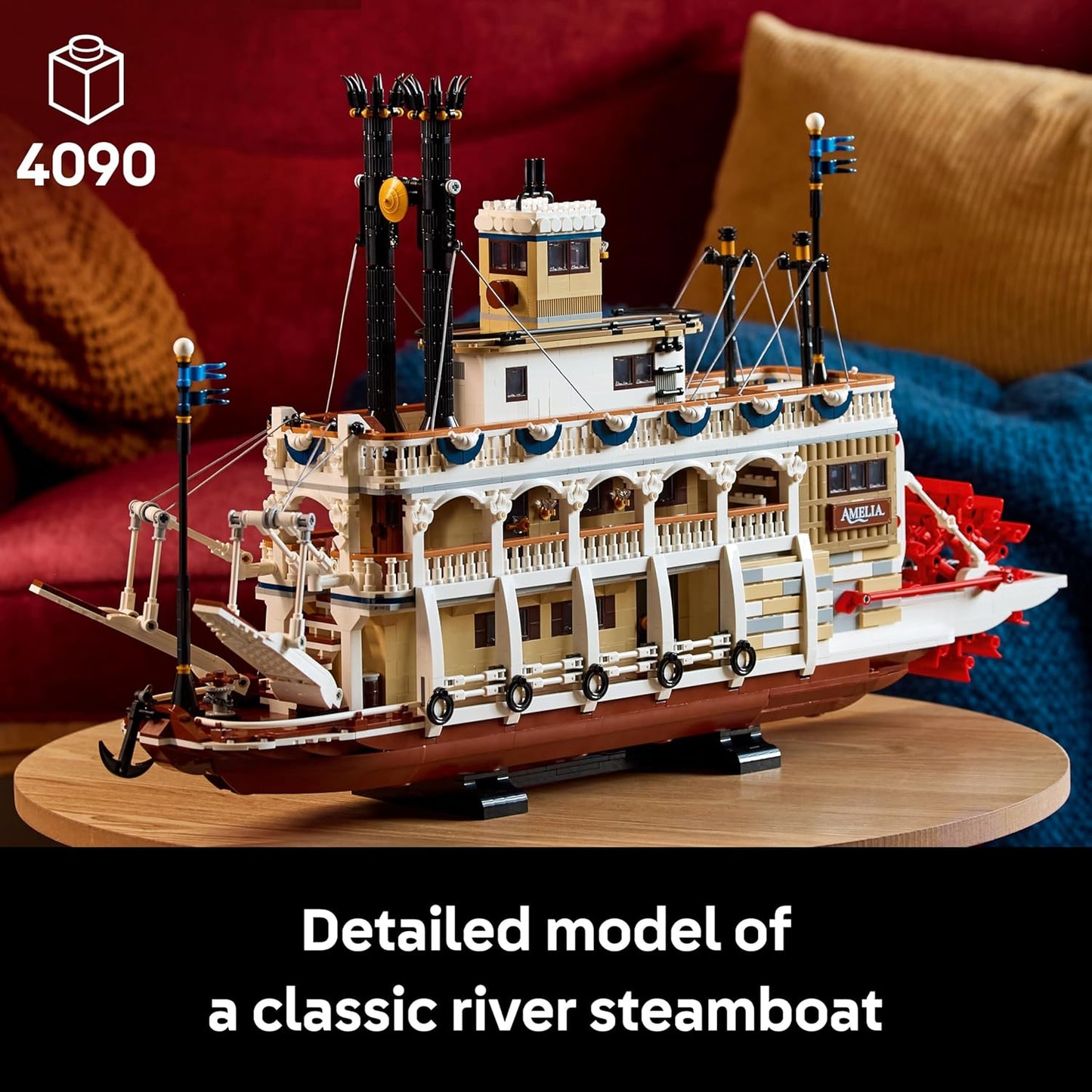 LEGO Ideas River Steamboat Building Set - Room Decor for Men & Women - Boat Model Building Kit for Adults, Ages 18+ - DIY Display for Bedroom or Office - Gift Idea for Birthdays - 21356