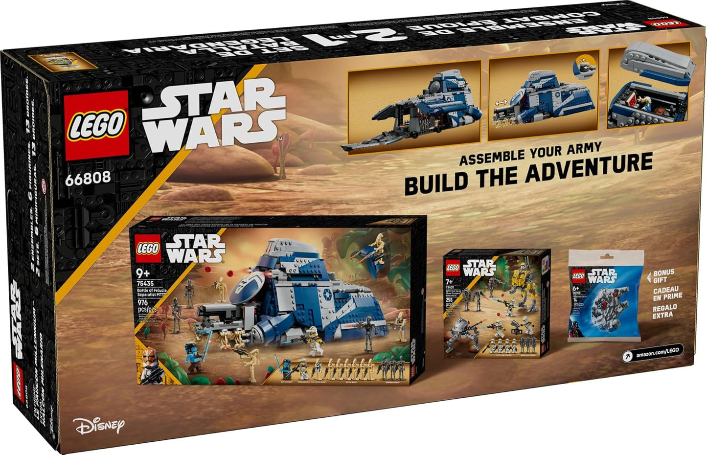 LEGO Star Wars Epic Battle Set Co-Pack - Pretend Play Building Toy for Boys & Girls, Ages 7+ - Includes 13 Droid Figures, 6 Minifigures, & Bonus Gift - Gift for Birthdays - 66808