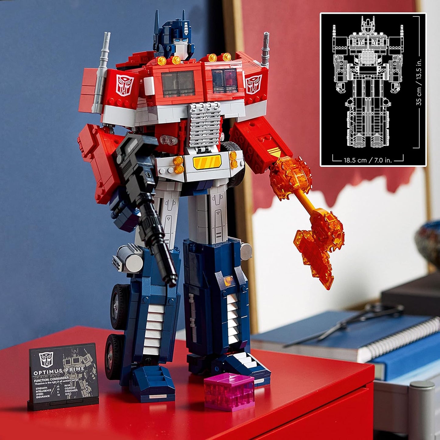 LEGO Icons Optimus Prime 10302 Transformers Figure Set, Collectible Transforming 2-in-1 Robot and Truck Model Building Kit for Adults, Perfect for Display or Play