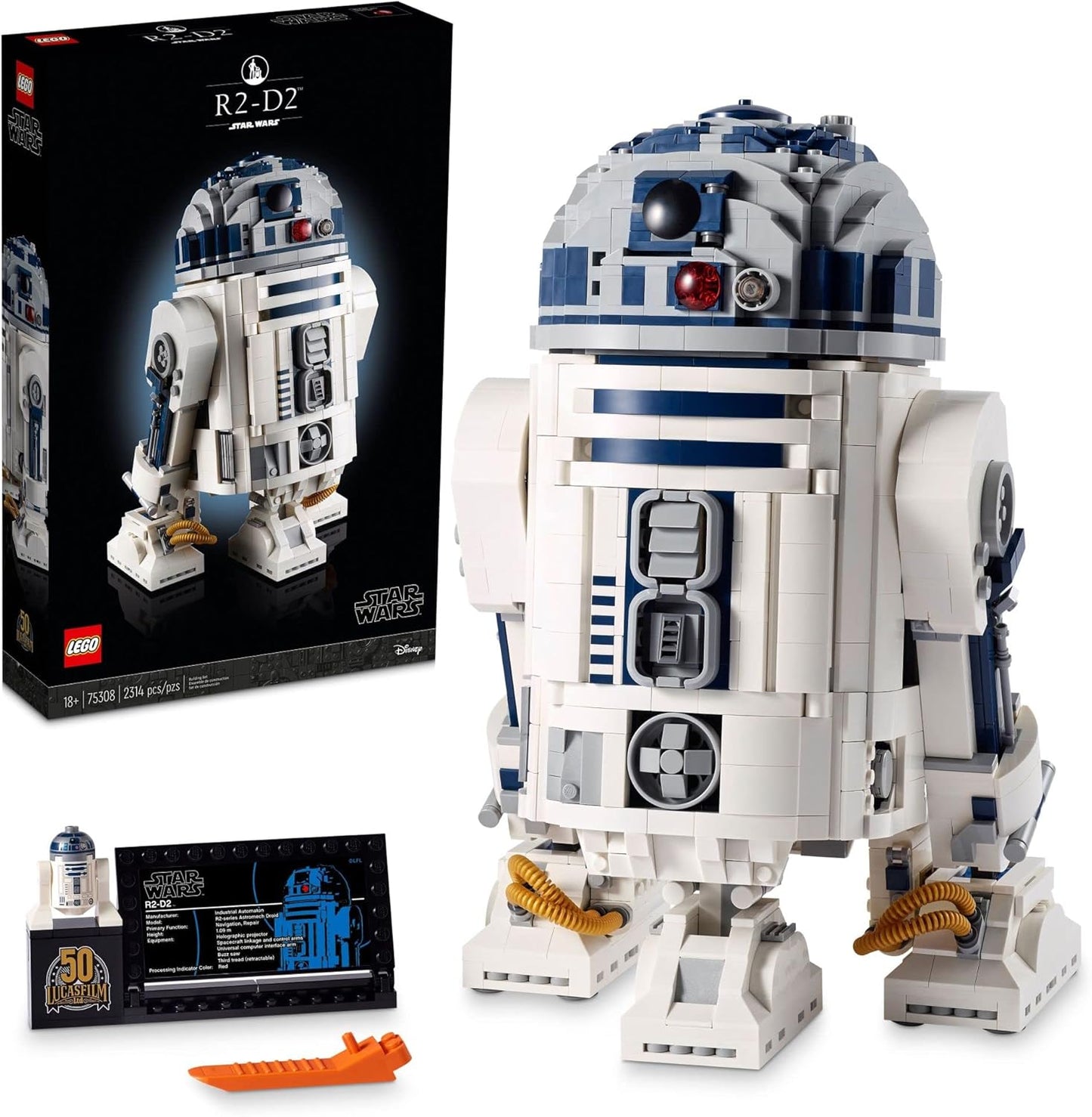 LEGO Star Wars R2-D2 Building Set - Collectible Toy for Adults, Ages 18+ - Display for Room or Office Desk - Info Plaque Included - Gift Idea for Fans - 75308