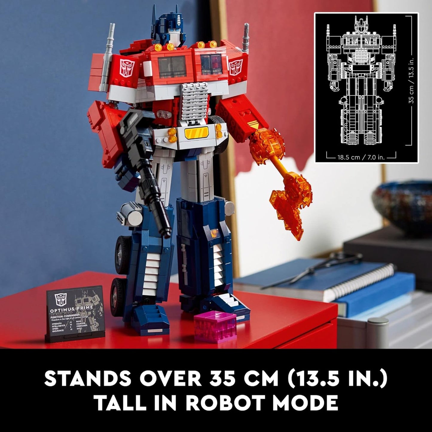 LEGO Icons Optimus Prime 10302 Transformers Figure Set, Collectible Transforming 2-in-1 Robot and Truck Model Building Kit for Adults, Perfect for Display or Play