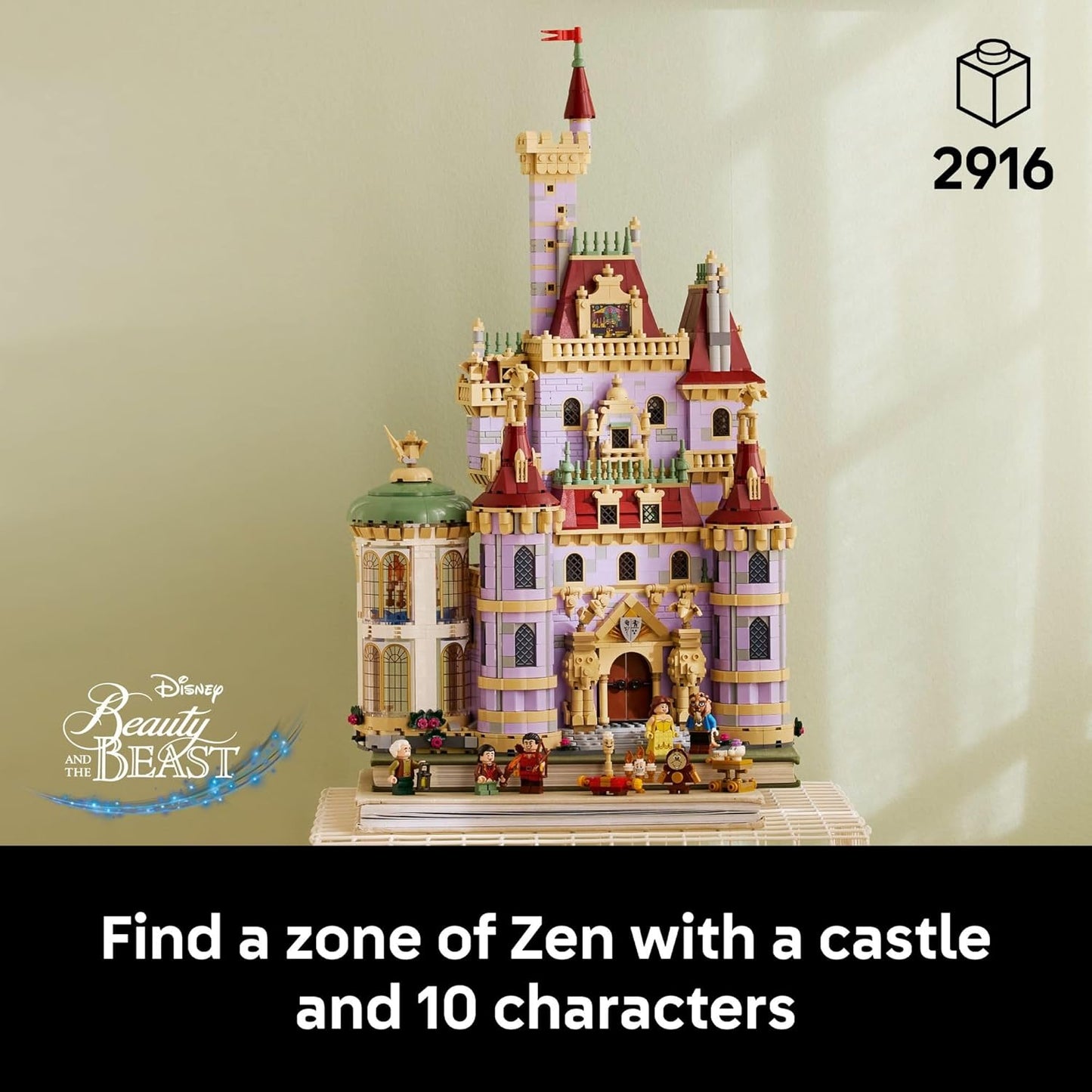 LEGO ǀ Disney Princess Beauty and The Beast Castle Building Set - Room Decor for Women and Men, Ages 18+ - Model Building Kit for Adults - Book Shelf Display - DIY Gift Idea - 43263