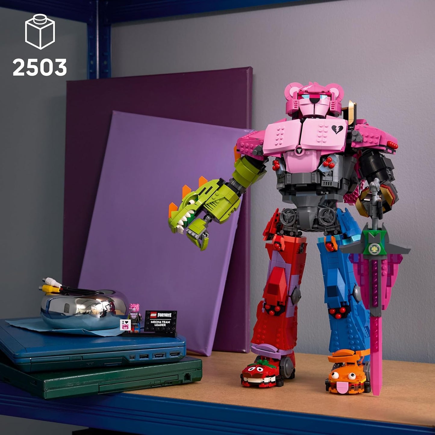 LEGO Fortnite Mecha Team Leader - Collectible Building Set for Adults - Gaming Room Décor - DIY Kit for Fortnite Fans - Includes Mecha Team Leader Minifigure - Great Video Game Gift - 77078