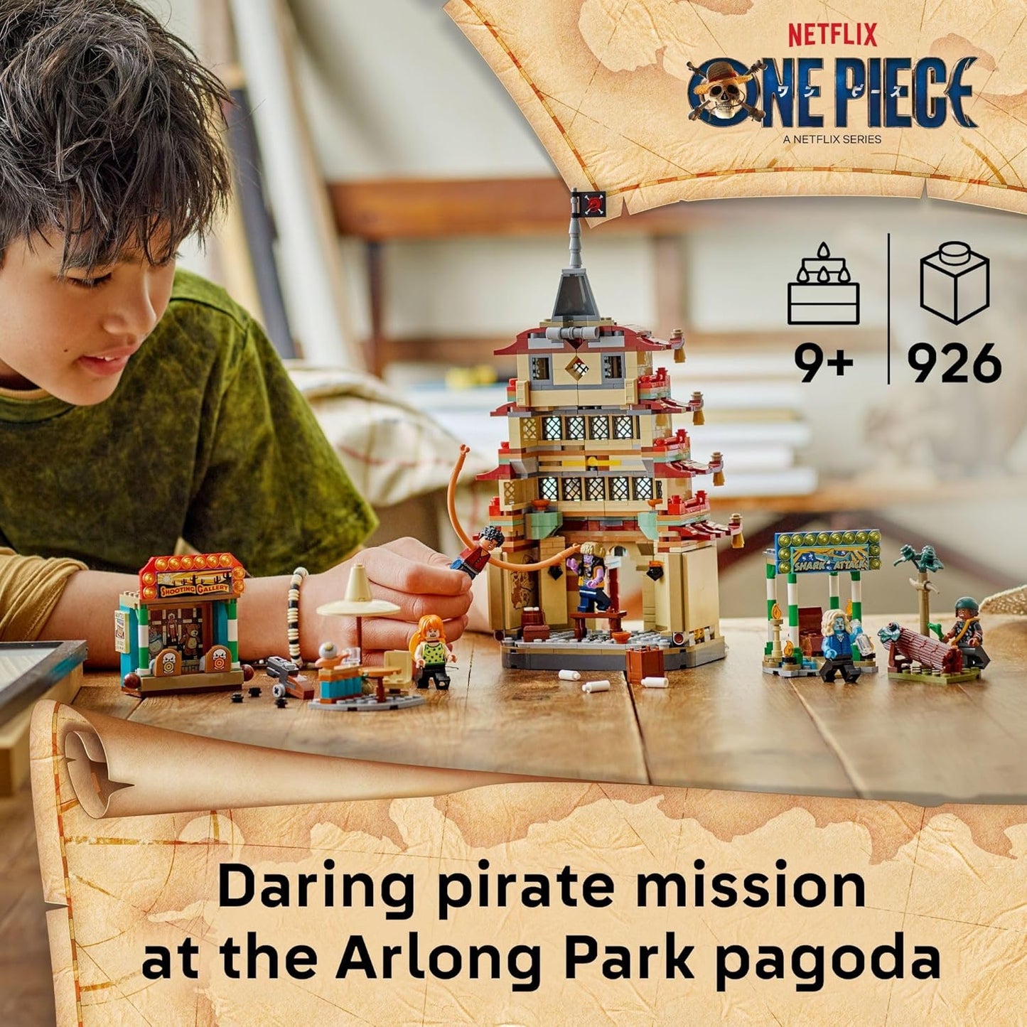 LEGO ONE PIECE Battle at Arlong Park Building Blocks - Pretend Play Building Toy for Boys & Girls, Ages 9+ - 5 Straw Hat Pirates Toy Figures & Playset for Anime Fans - Gift Idea for Birthdays - 75638